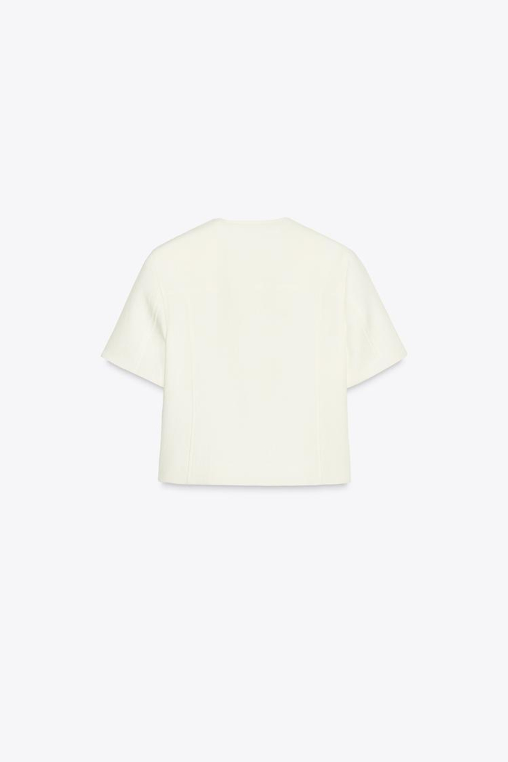 ZARA ТОП НА ЗАПÁХЕ С КОРОТКИМИ РУКАВАМИ, ЭКРЮ