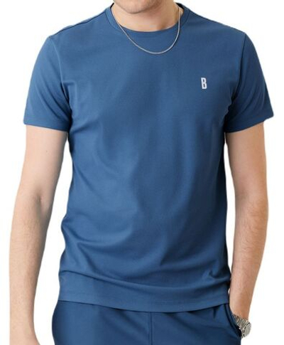 Мужская теннисная футболка Björn Borg Ace T-shirt Stripe - copen blue