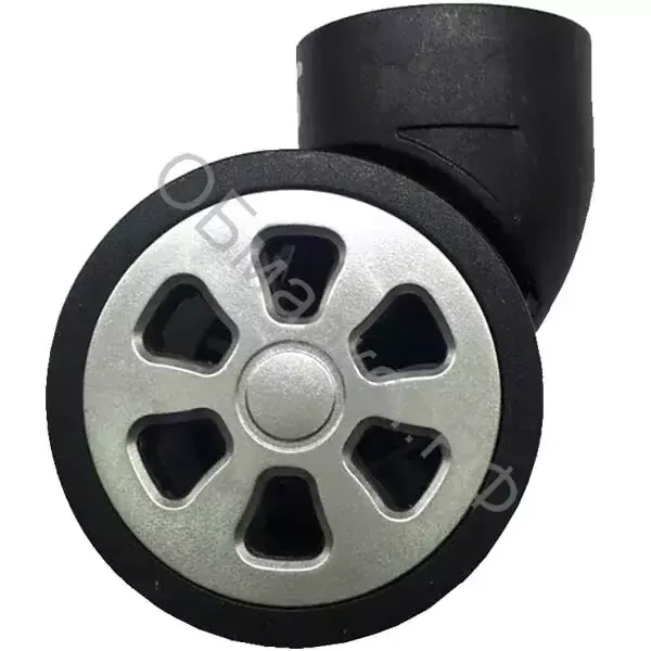 Колесо PLG-K 005/1, d57, чёрный, серебро и жёлтая вставка