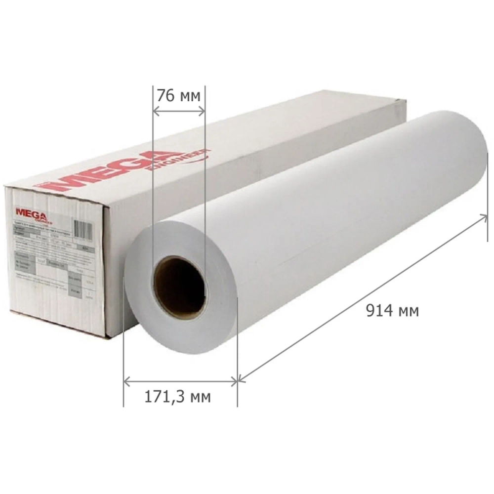 Бумага широкоформатная Комус (ProMega engineer) 80 г/кв.м, длина 175 м, ширина 914 мм, диаметр втулки 76 мм