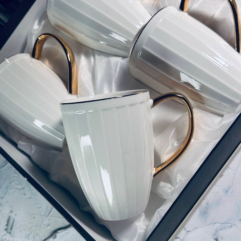 Lenardi 102-037 Набор из 6 кружек 350 мл MARZIPAN GREY в под.уп.(х6)Фарфор