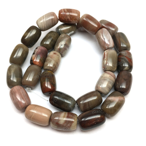 Дерево окаменелое 14х9 мм, бусины - бочонки