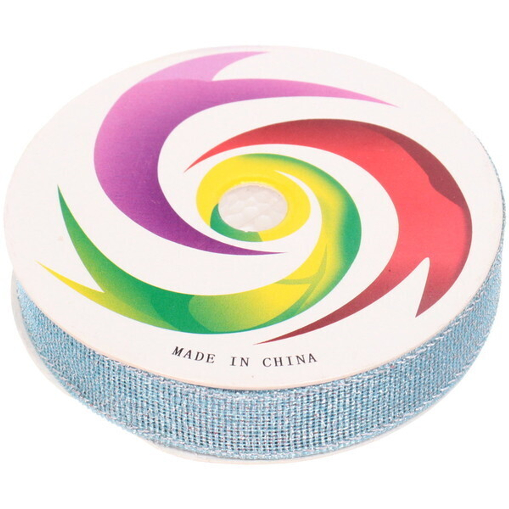 Лента для декорирования «Блеск» 1,2 см, 2,7 м, Голубой