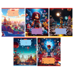 Тетрадь школьная А5 12л клетка, ассорт. "Игрушечный мир" (BG) (комплект 3 шт)