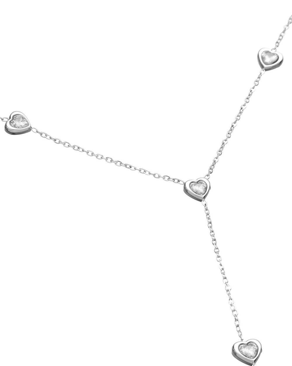 подвеска с камнями в форме сердца, серебо