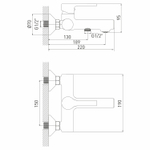 Смеситель для ванны 35k MIXLINE ML23-01 "Round Black" ЧЕРНЫЙ