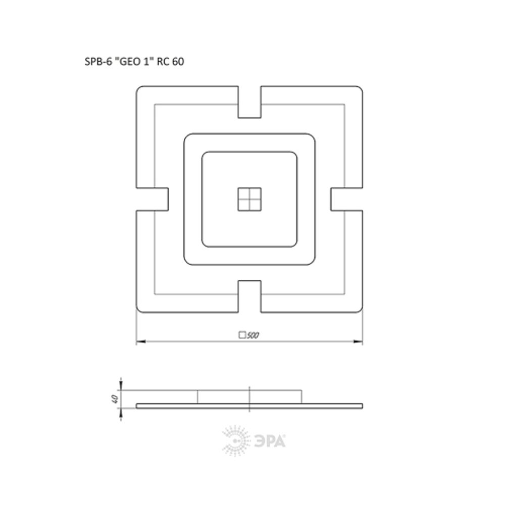 Светильник потолочный светодиодный ЭРА GEO с ДУ SPB-6 GEO-1 RC 60 60Вт 3000-6500К