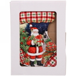 Подставка под горячее керамика «Носок» 18*24см Дед Мороз с подарком