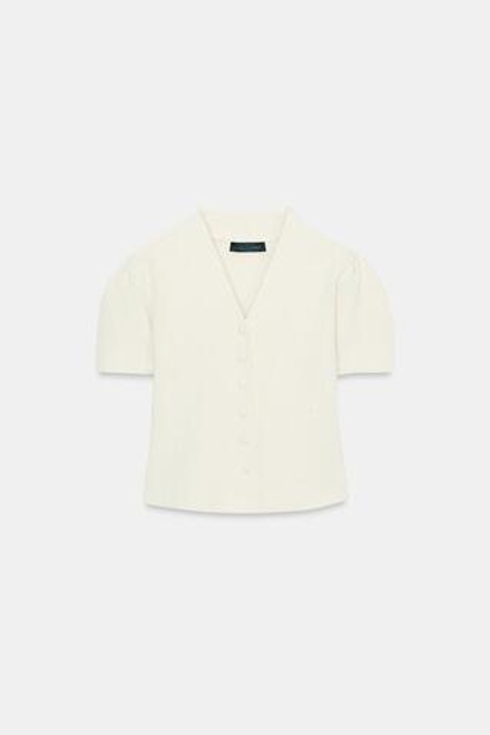 ZARA ВЯЗАНЫЙ ЖАКЕТ, ЭКРЮ