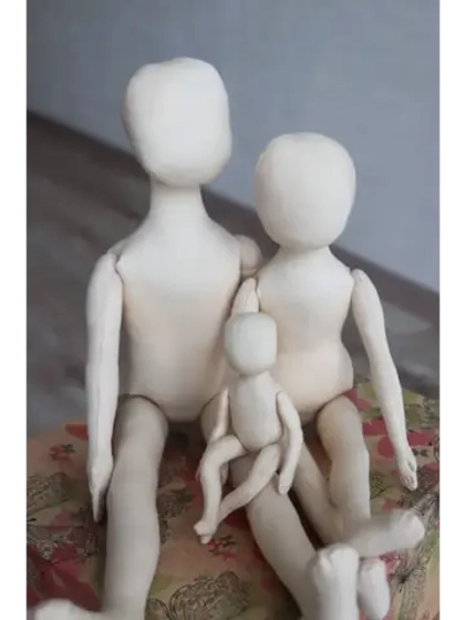 Комплект бумажных выкроек тел интерьерных кукол Семья