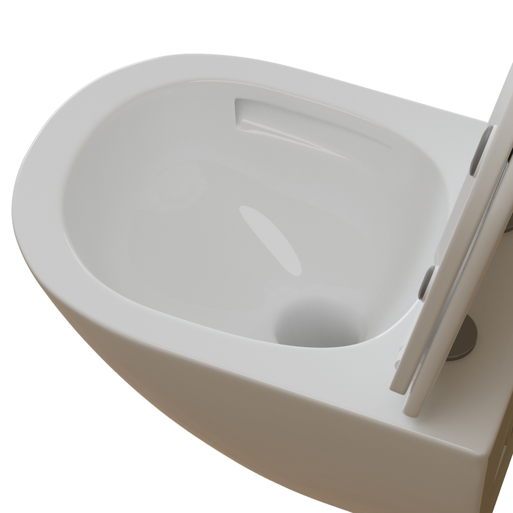 Унитаз подвесной безободковый WAVE WEST Tornado3.0 сид. дюропласт, м/л, быстр, БЕЛЫЙ глянец (L)