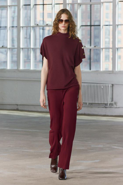 ZARA ТОП ИЗ МЯГКОЙ ТКАНИ С ПУГОВИЦАМИ, МАЛИНОВЫЙ