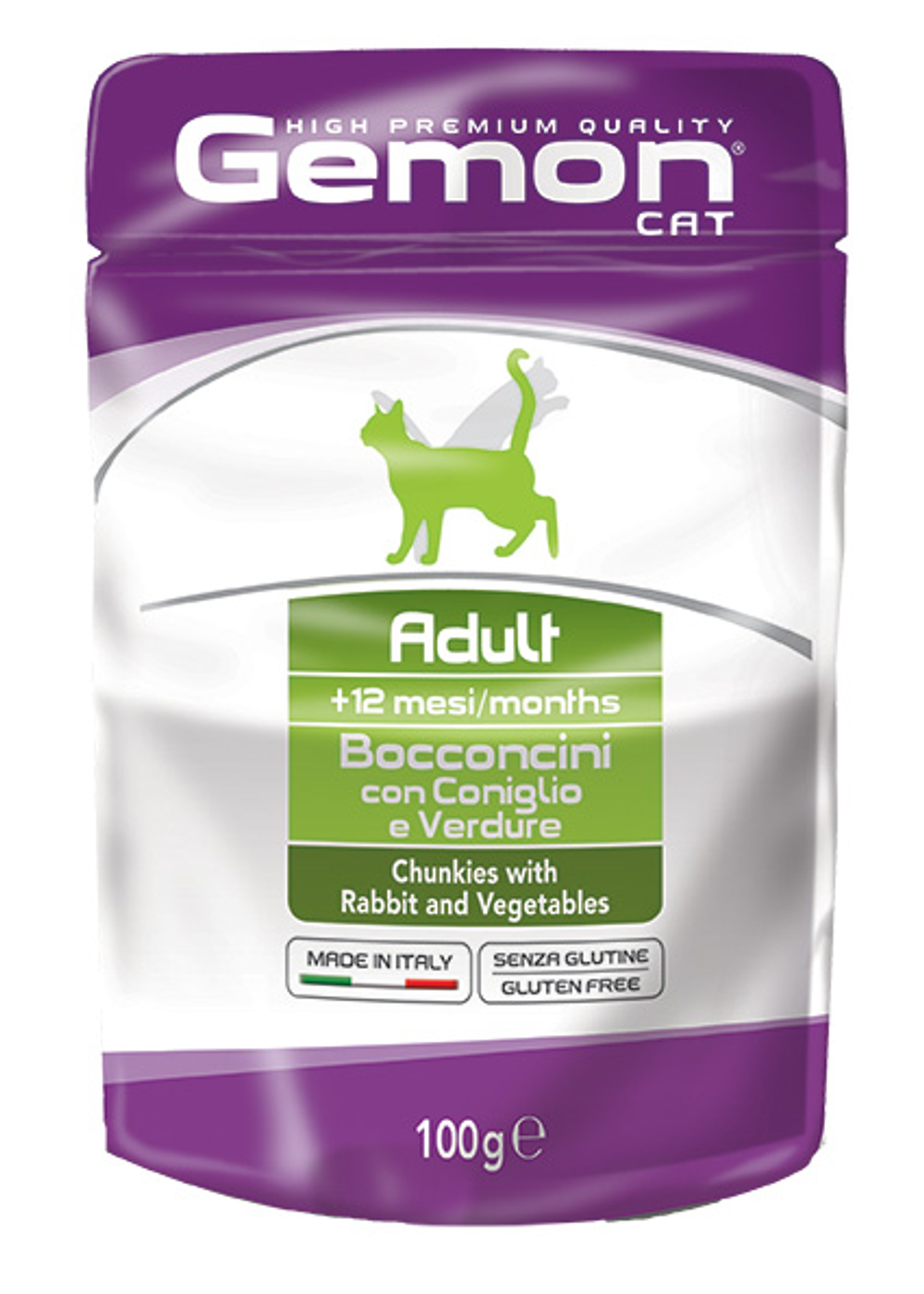 Пауч Gemon Cat Adult Chunkies with Rabbit and Vegetables