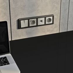 Розетка Ethernet RJ-45 и со шторками, без рамки Werkel дымчатый W1281004