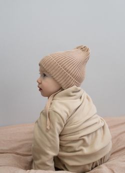 Шапка вязаная-резинка хлопковая (Сандал) КЭП БОН-БОН