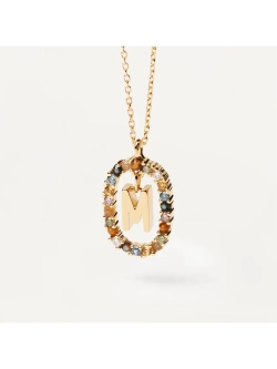 Колье женское PDPaola Буква M серебро 925 пробы покрытое золотом 750 пробы CO01-272-U