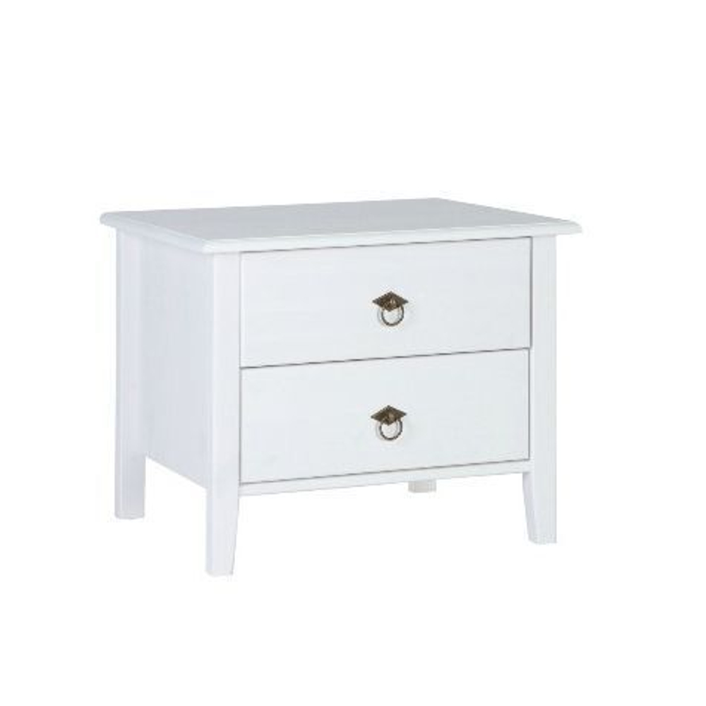 Dipriz Тумба прикроватная Боцен из сосны, 2 ящика, белый