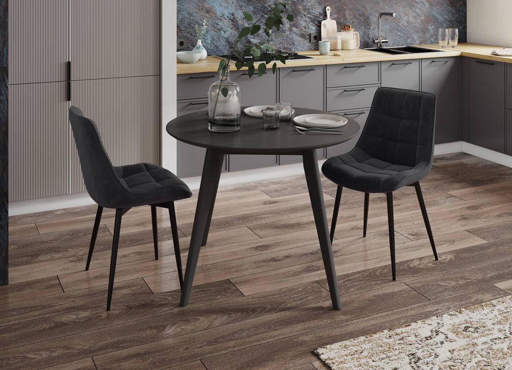 Стул "Бостон" (2 шт) (Велюр/Графит), ДСВ-Мебель