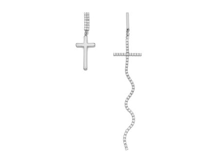 Серьги Крестики асимметрия, 97мм