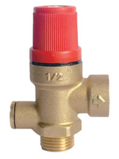 Предохранительный  клапан 1/2 Г. х 1/2 Ш.  3 bar.  (красный)  ViEiR  (100/1шт)