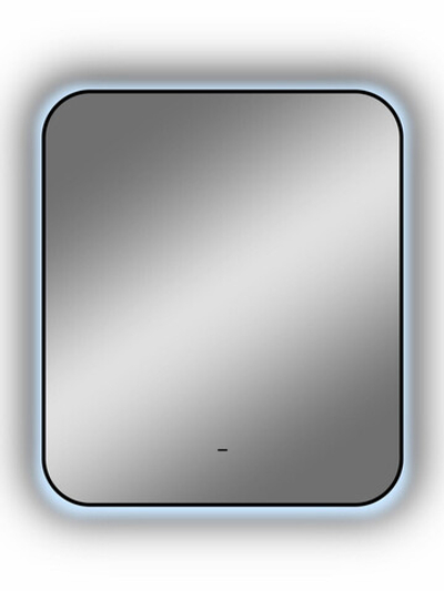 Зеркало "Torry Led" 600х700 с фоновой подсветкой, бесконтактным сенсором, черной окантовкой