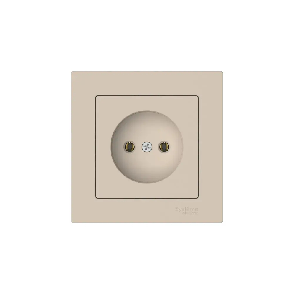 ATLASDESIGN РОЗЕТКА без заземления без шторок, 16А, в сборе, быстрозажим. клем., ПЕСОЧНЫЙ