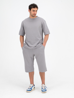 Костюм хлопковый с шортами. Грей