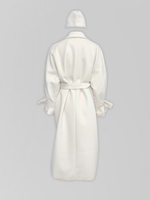 Пальто Agdali Brand длинное однотонное на две пуговицы с завязками на рукавах