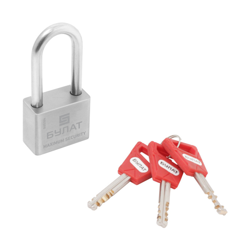 Замок навесной Булат ВС 3-С40-01 НС нержавеющая сталь 3кл. d=7мм