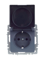 Розетка BRITE РСбш10-3-БрМ 16А IP20 с заземл. защ. шторки с крышкой механизм маренго IEK BR-R16-16-K35