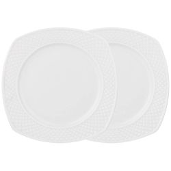 НАБОР ИЗ 2 ТАРЕЛОК ДЕСЕРТНЫХ "ДИАМАНД" КВАДРАТ 19 СМ (КОР=24НАБ.)