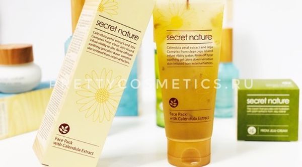 Корейская маска с лепестками календулы Secret Nature Face Pack With Calendula Extract