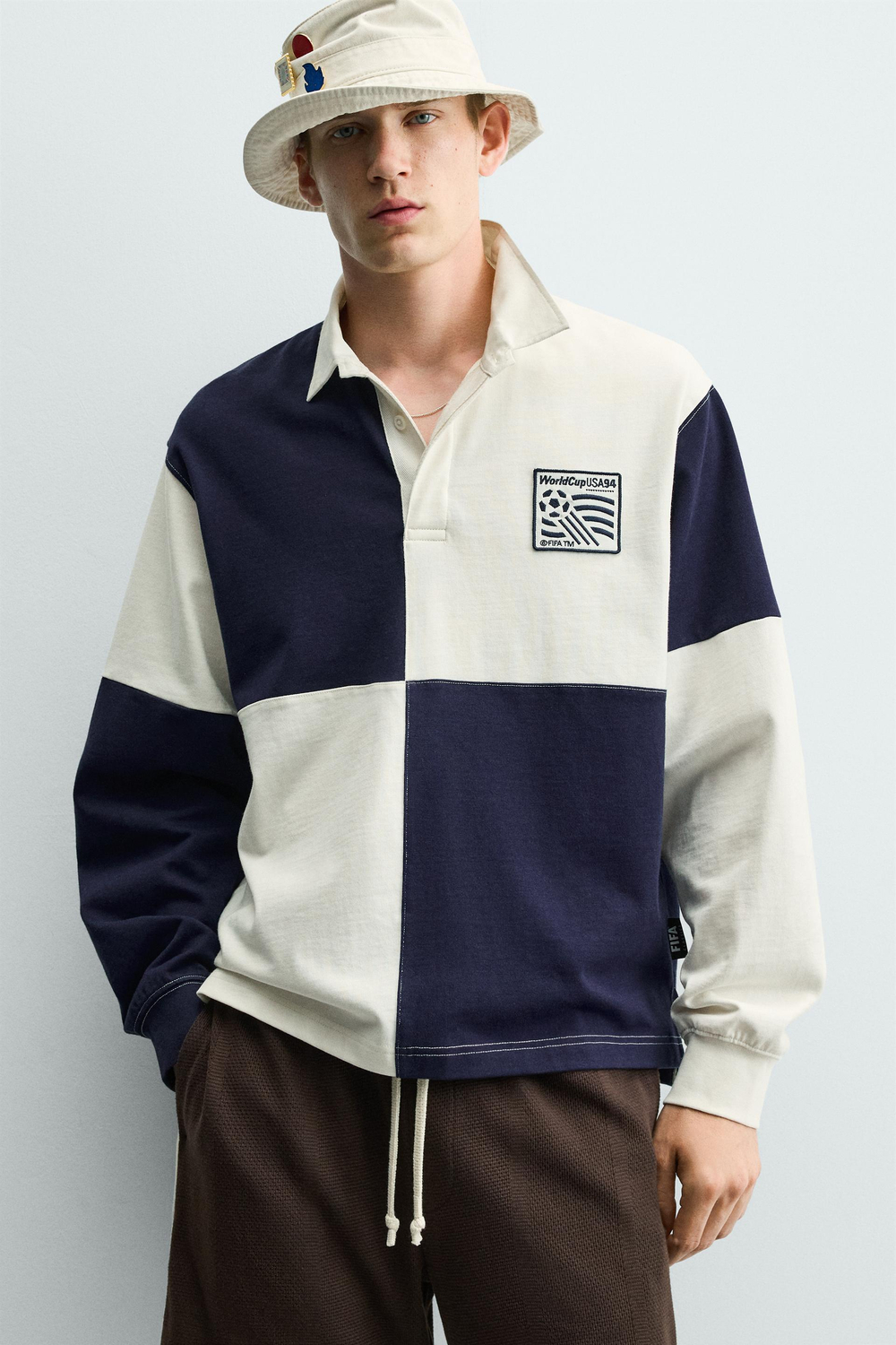 ZARA ПОЛО COLOR BLOCK USA 94 FIFA WORLD CUP™ FIFA CLASSICS, МОРСКОЙ СИНИЙ