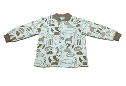 Кофточка длинный рукав из футера (100%хлопок с начесом) на кнопках на рост 80 см