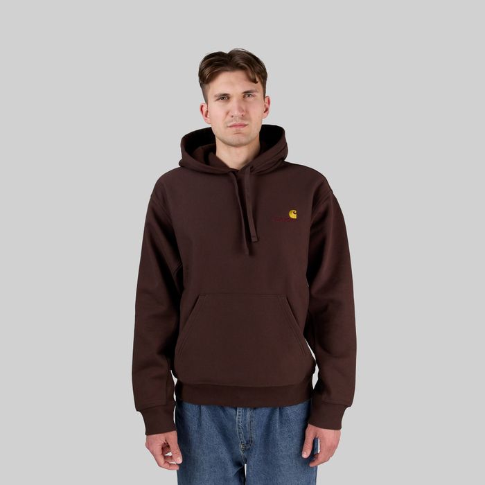 Толстовка мужская Carhartt WIP Hooded American Script артикул:I028279_tobacco - купить в магазине Дайс