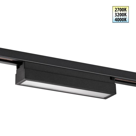 359783 PORT NT25 234 черный Светильник однофазный двухжильный трековый с переключ. цв. температуры IP20 LED 12W 180-265V 2700К/3200К/4000К ITER