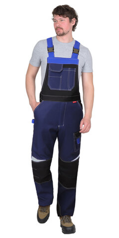 Полукомбинезон "Фаворит-Мега": т.синий с черным и васил., СОП, тк.Rodos - ПОД ЗАКАЗ