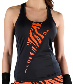Женский топ теннисный Hydrogen Tiger Tech Tank Top - черный