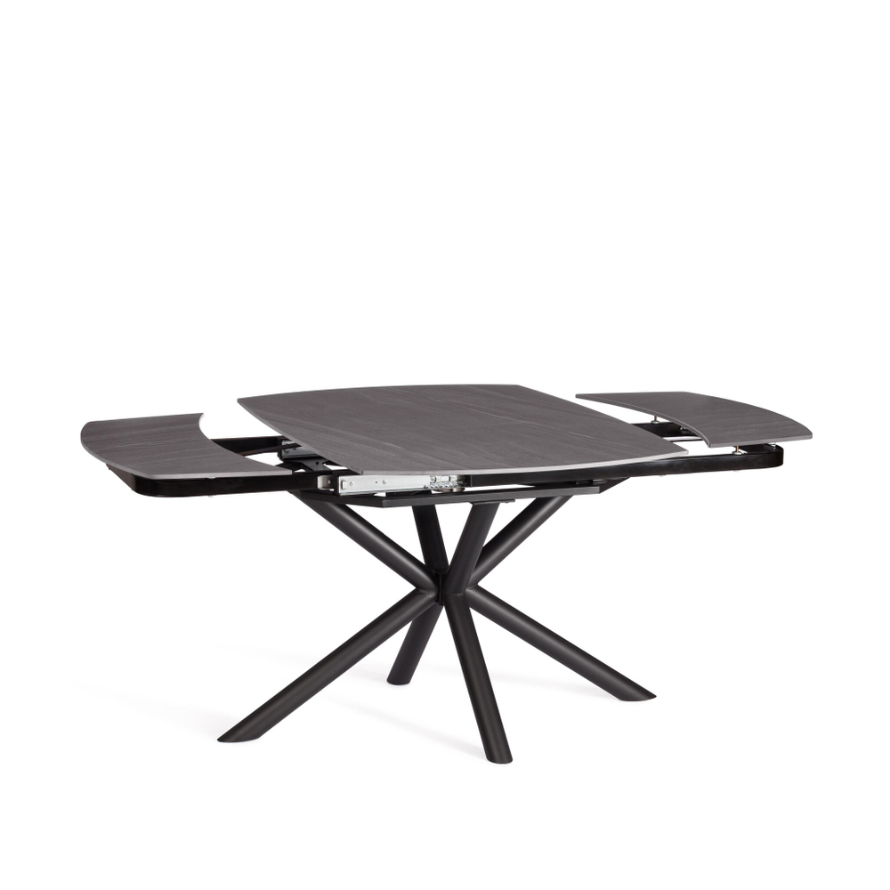 Стол обеденный Winston/Винстон столешница керамика (матовая) /опоры металл, темно-серый/черный, (120+30+30)x80x75(+1) см