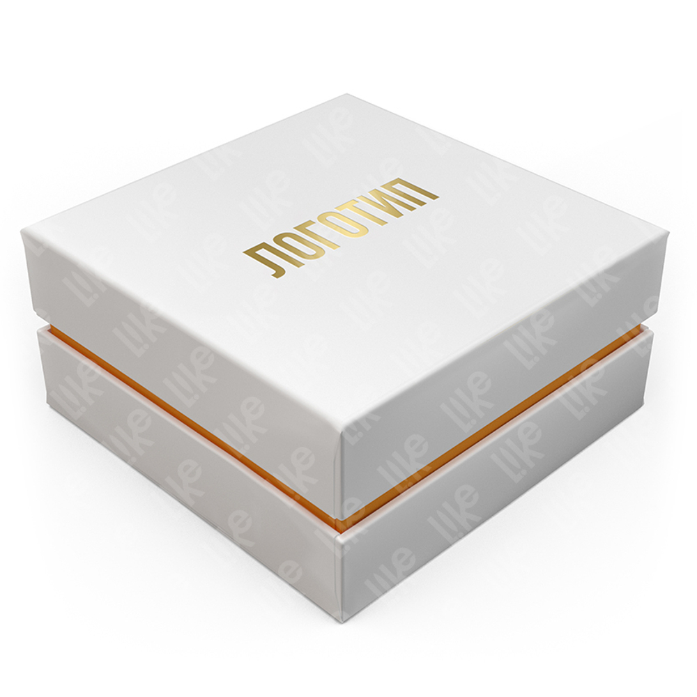 Квадратный картонный футляр серии «Степ» под кольцо.