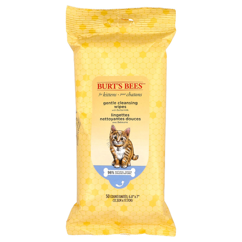Burt's Bees, нежные очищающие салфетки с пахтой, для котят, 50 шт.