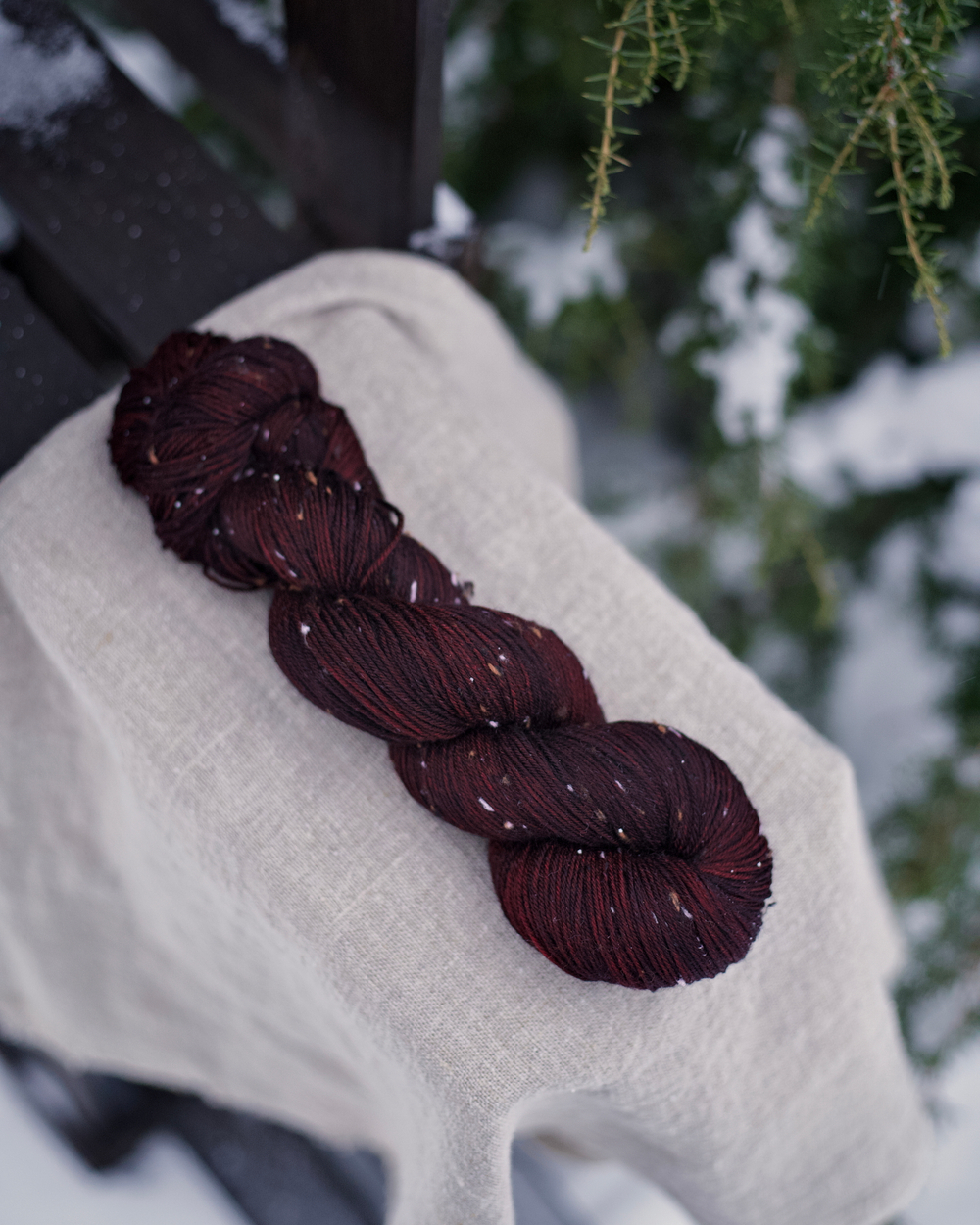 Носочный твид "Винный"