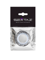 Эластичное эрекционное колечко с черными «ресничками» (Цвет: белый с черным)