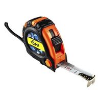 Рулетка 5 м 19 мм обрезиненный корпус, 3 фиксатора BAUHOW