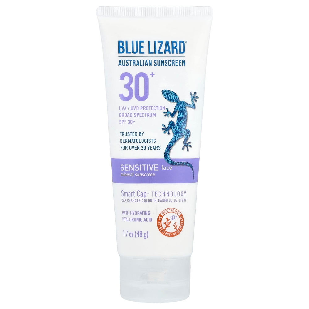 Blue Lizard Australian Sunscreen, Минеральное солнцезащитное средство для чувствительной кожи, SPF 30+, 48 г (1,7 унции)