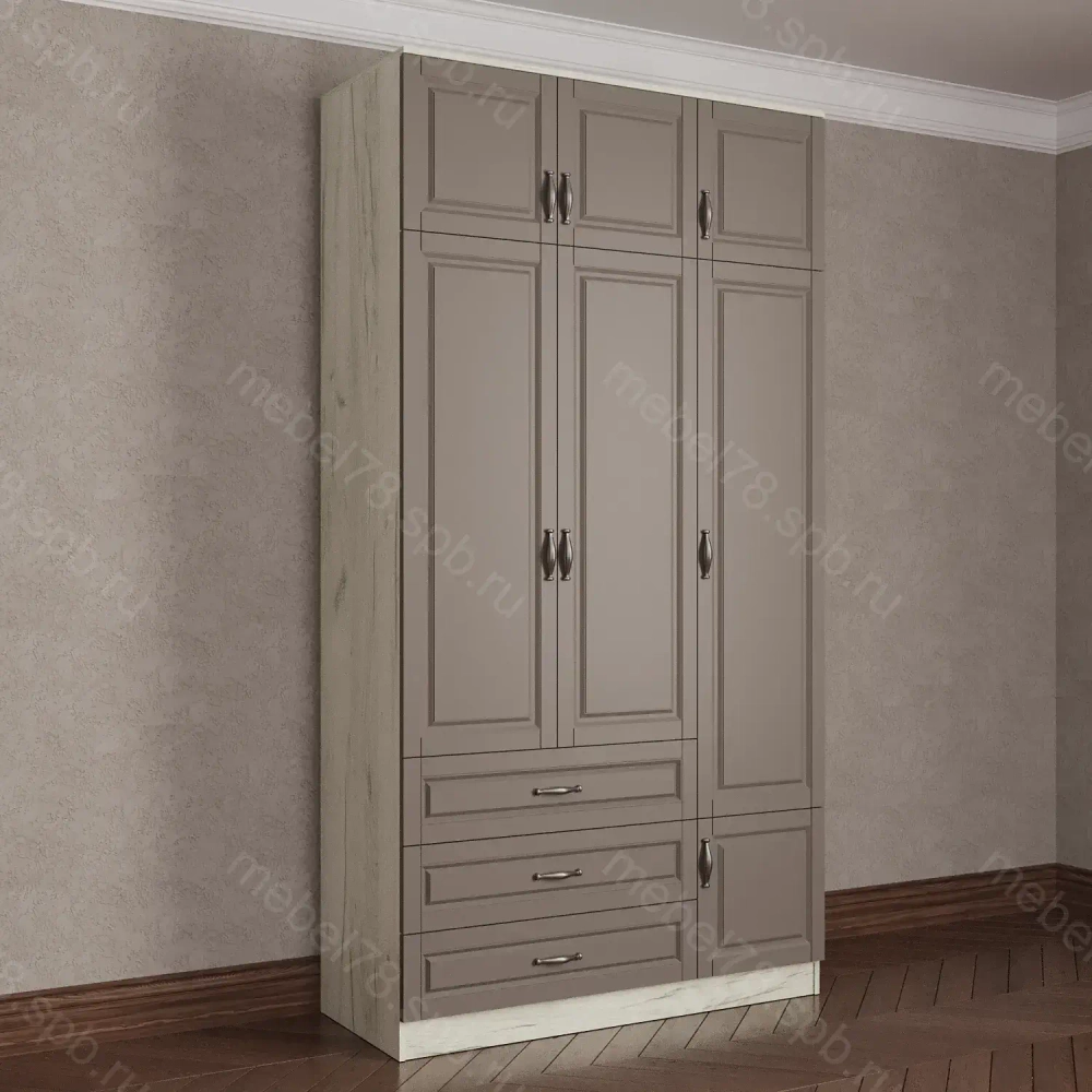 Шкаф распашной с антресолью 3/7 (мадес)