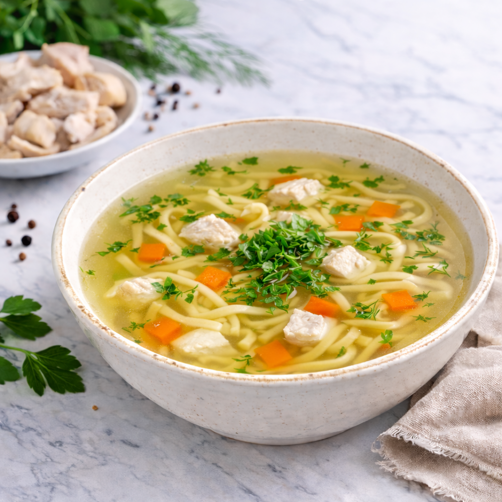 Суп куриный с лапшой замороженный 400 мл