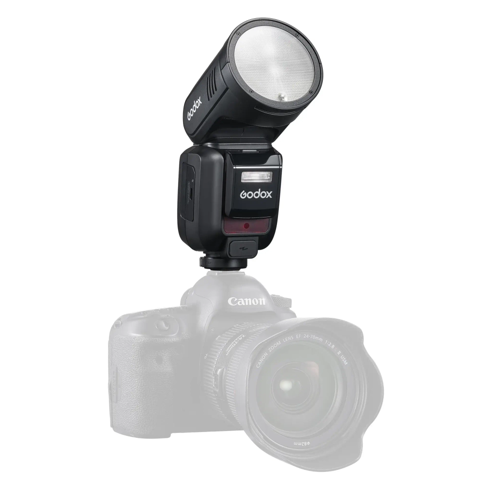 Вспышка накамерная Godox V100C TTL с круглой головкой для Canon