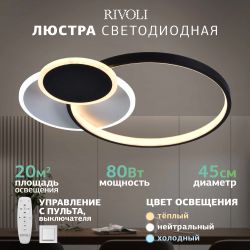 Светильник потолочный светодиодный Rivoli Julia 6080-108 с пультом 80 Вт 4000К - 6000К LED модерн