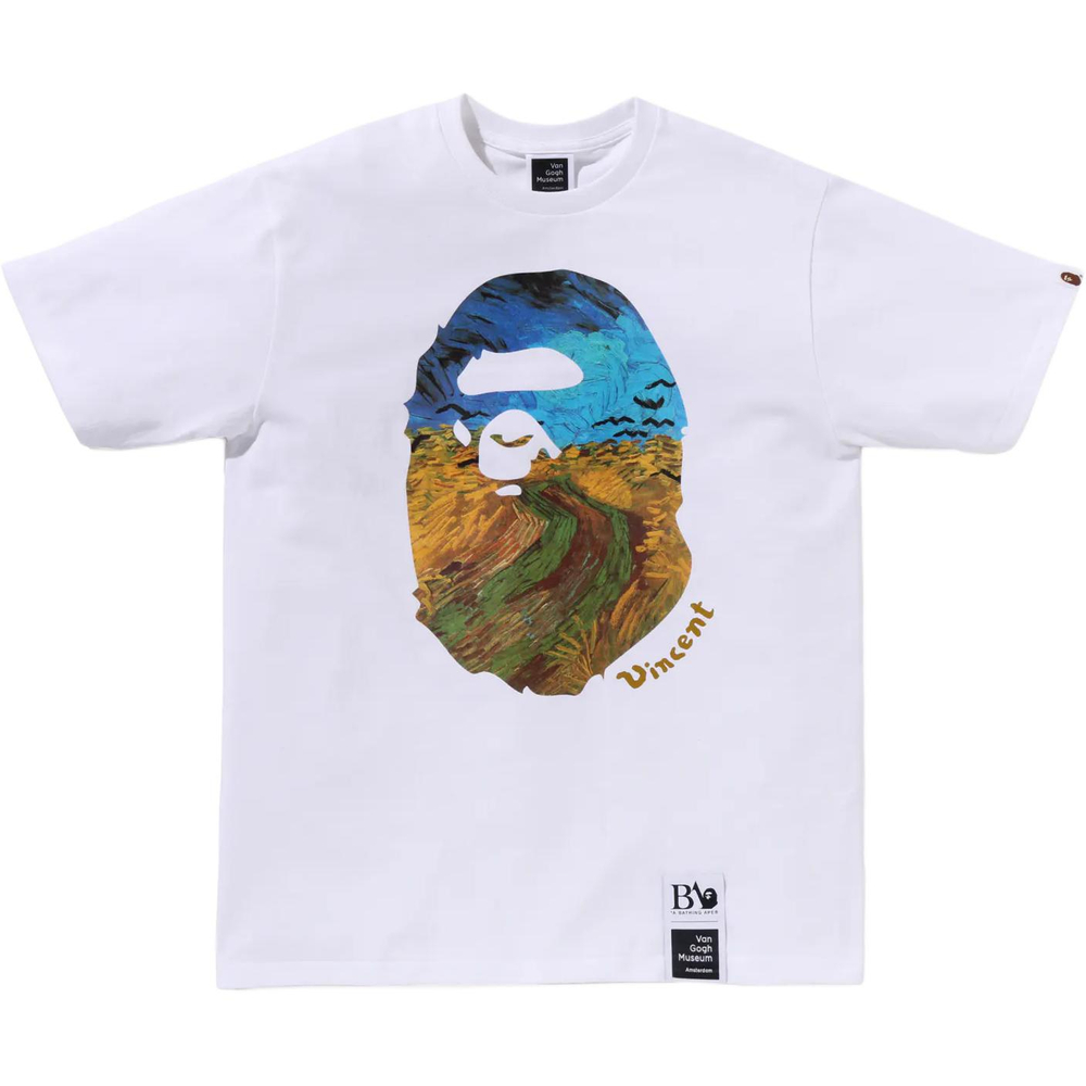 A Bathing Ape X Van Gogh Museum Ape Head Canvas Art Iv Tee Field Crow